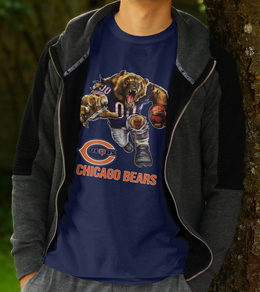 Chicago Bears 00 Roaring Football Beast T-Shirt
