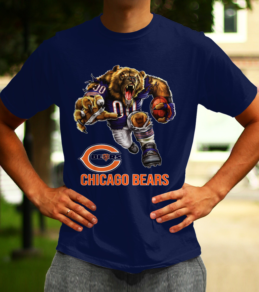 Chicago Bears 00 Roaring Football Beast T-Shirt