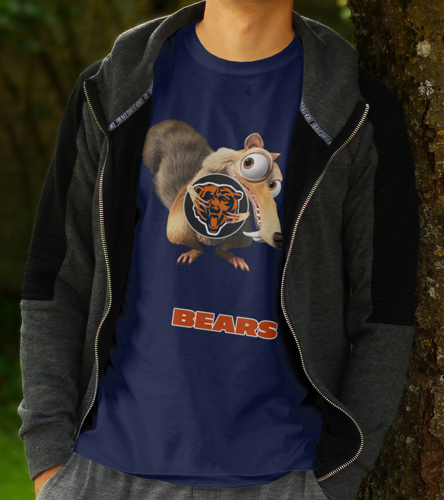 Bears 03 Chicago Football Scrat Character Crossover T-Shirt