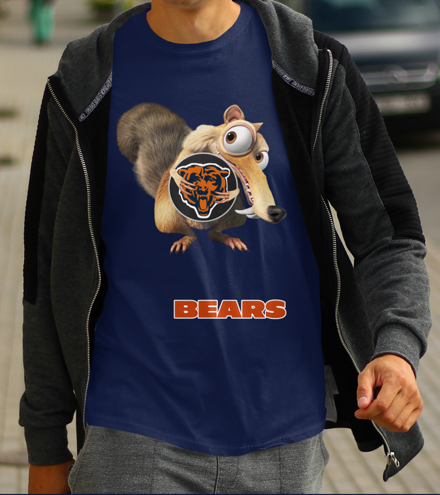 Bears 03 Chicago Football Scrat Character Crossover T-Shirt