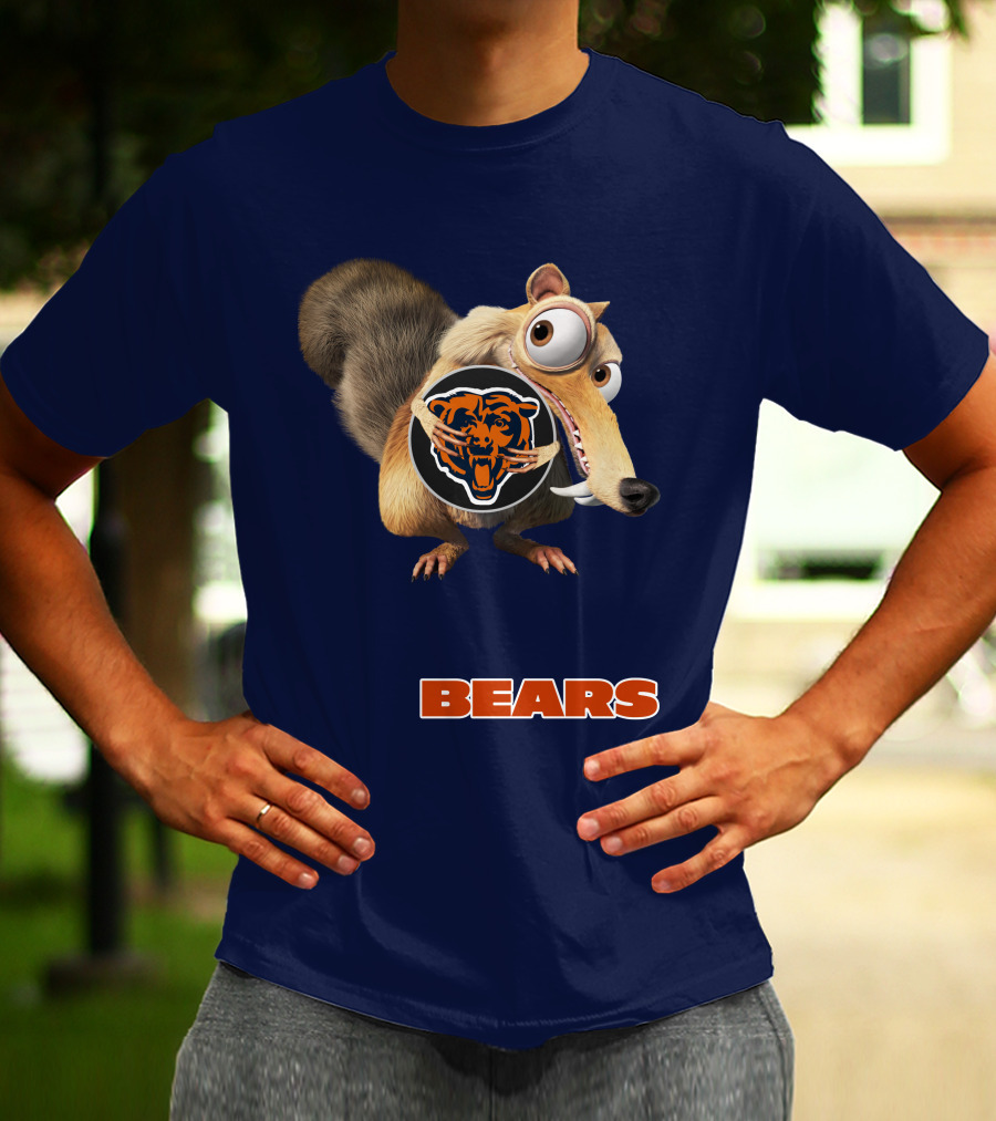 Bears 03 Chicago Football Scrat Character Crossover T-Shirt