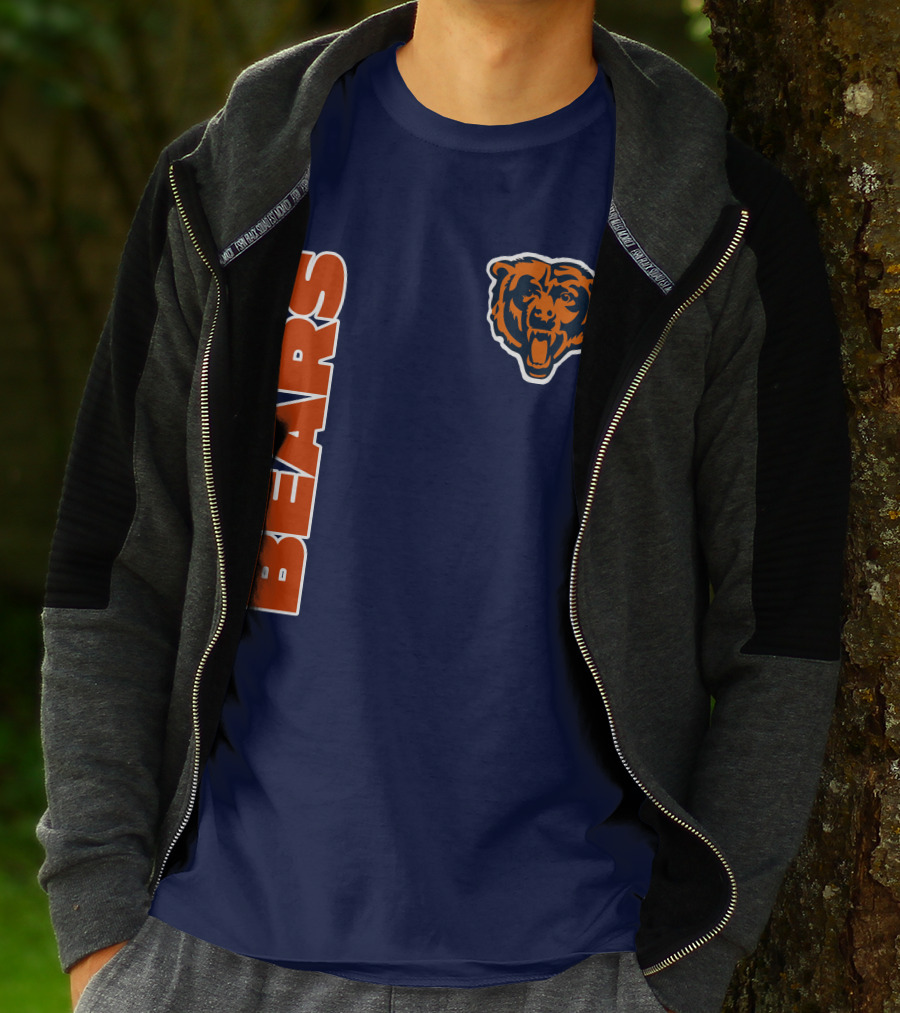 Bears Logo Navy Orange Classic Style T-Shirt