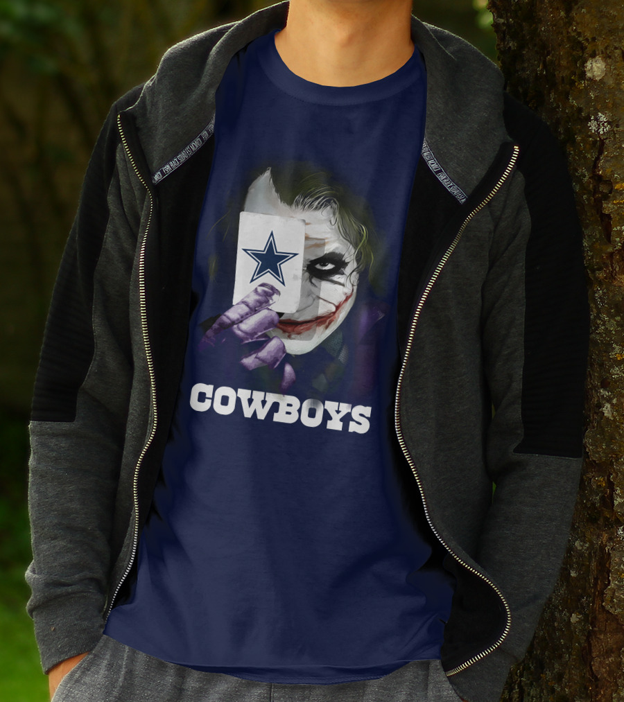 Cowboys Joker Face Playing Card Star Symbol T-Shirt