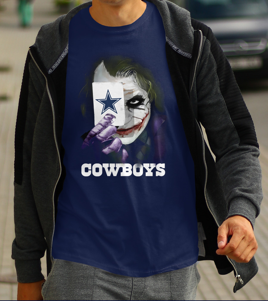 Cowboys Joker Face Playing Card Star Symbol T-Shirt