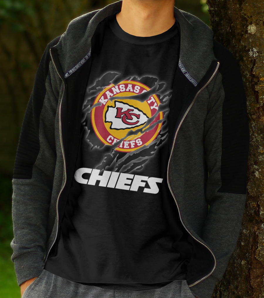 Kansas City Chiefs 08 Chiefs Logo Claw Marks T-Shirt