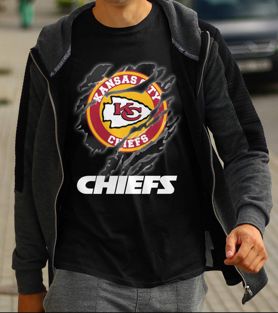 Kansas City Chiefs 08 Chiefs Logo Claw Marks T-Shirt