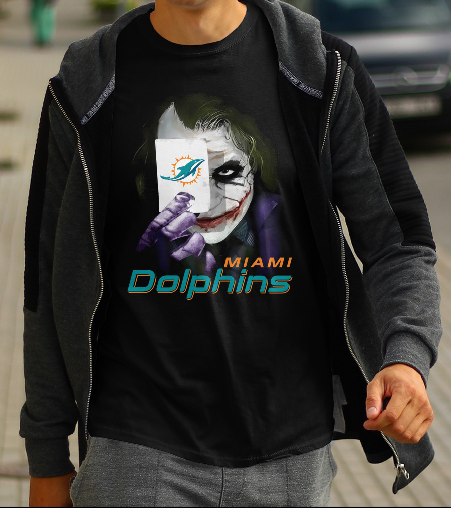 Miami Dolphins Joker Card Fusion T-Shirt