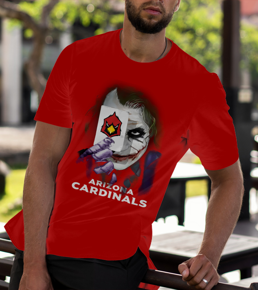 Arizona Cardinals Joker Playing Card Face T-Shirt