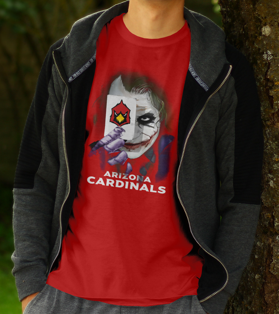 Arizona Cardinals Joker Playing Card Face T-Shirt