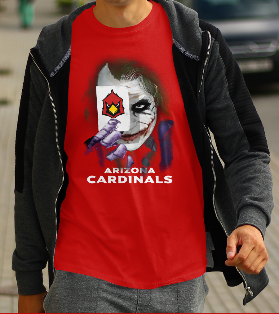 Arizona Cardinals Joker Playing Card Face T-Shirt