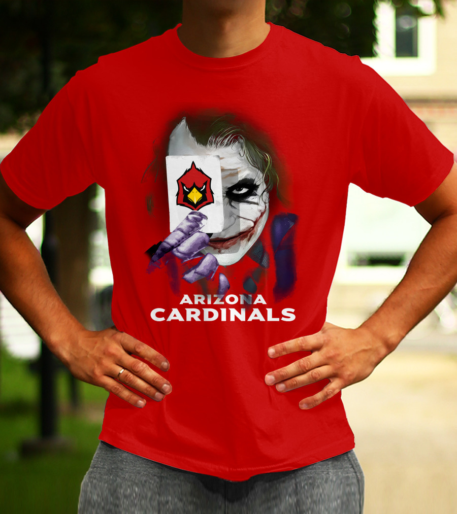 Arizona Cardinals Joker Playing Card Face T-Shirt