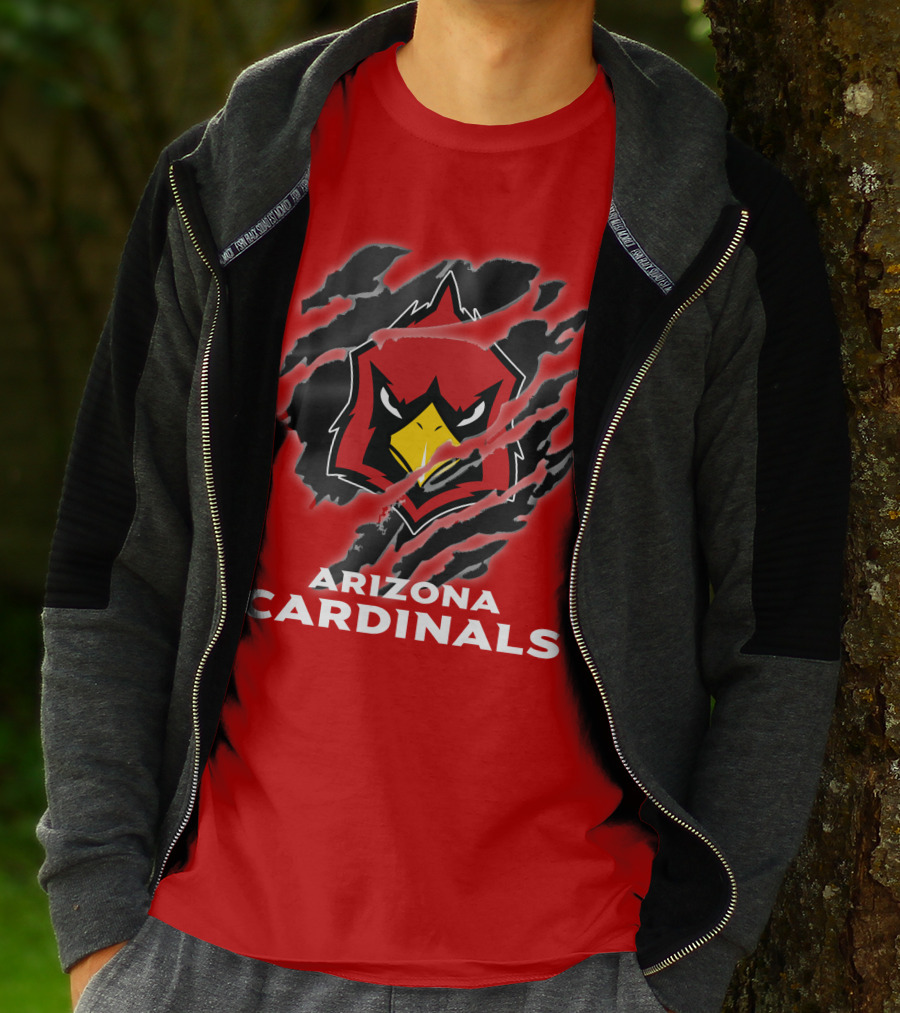 Arizona Cardinals Logo Claw Marks T-Shirt