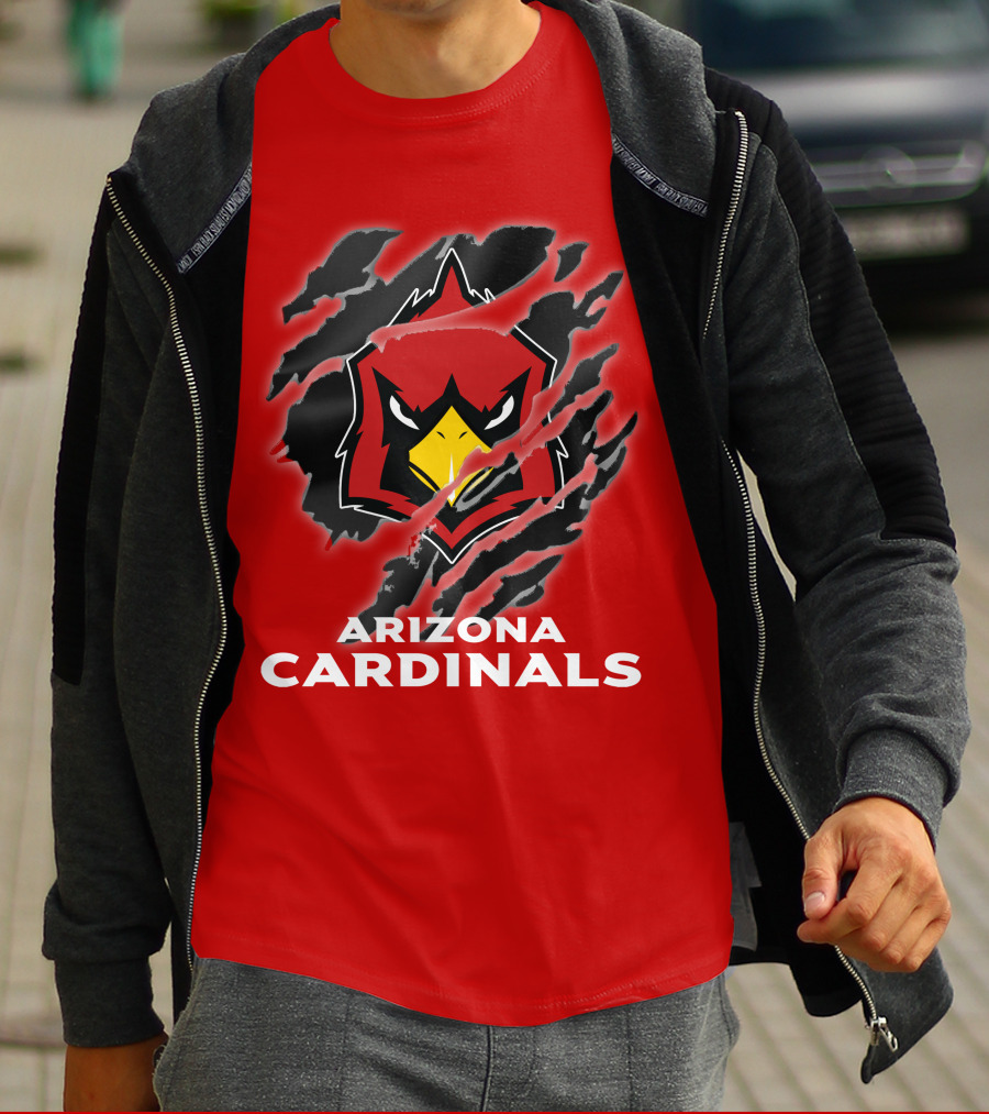 Arizona Cardinals Logo Claw Marks T-Shirt