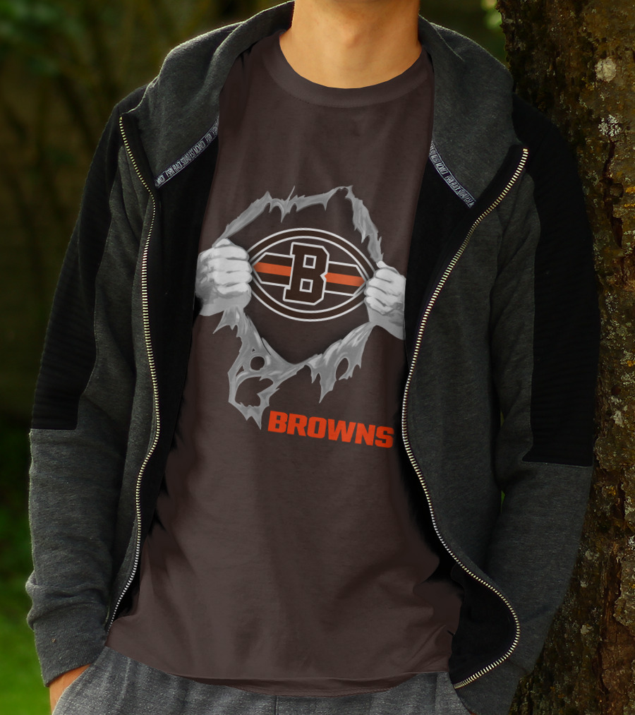 Browns 08 Football Jersey Hands Peeling Effect With B T-Shirt