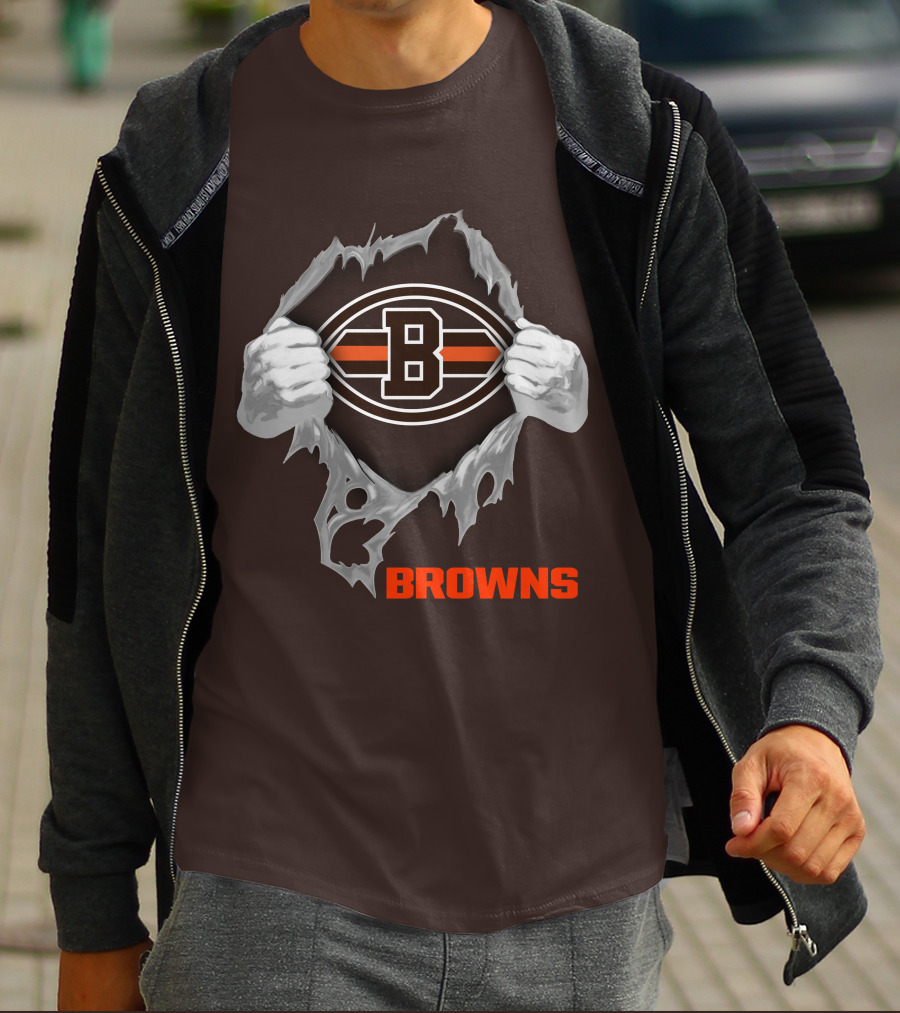 Browns 08 Football Jersey Hands Peeling Effect With B T-Shirt