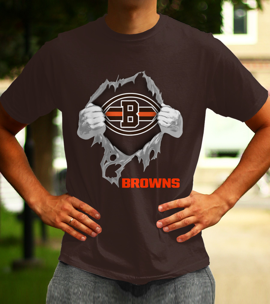 Browns 08 Football Jersey Hands Peeling Effect With B T-Shirt