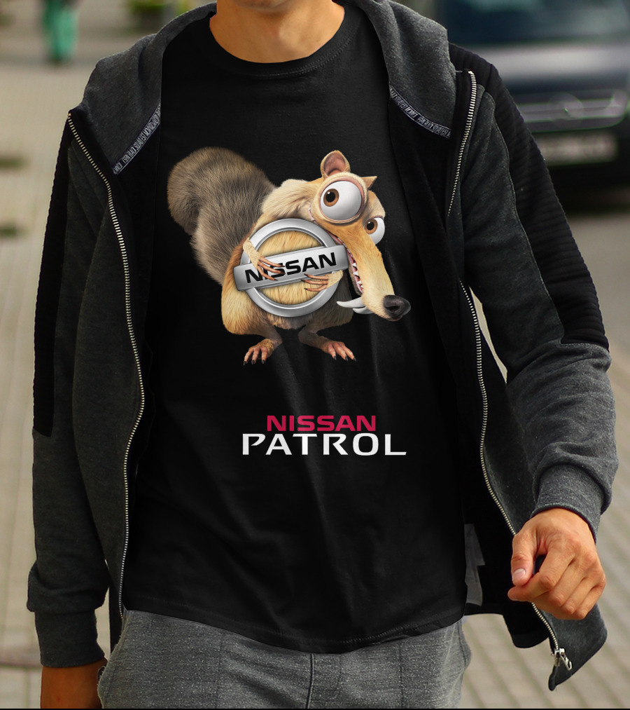 Nissan Patrol Squirrel Emblem Hugging Circular T-Shirt