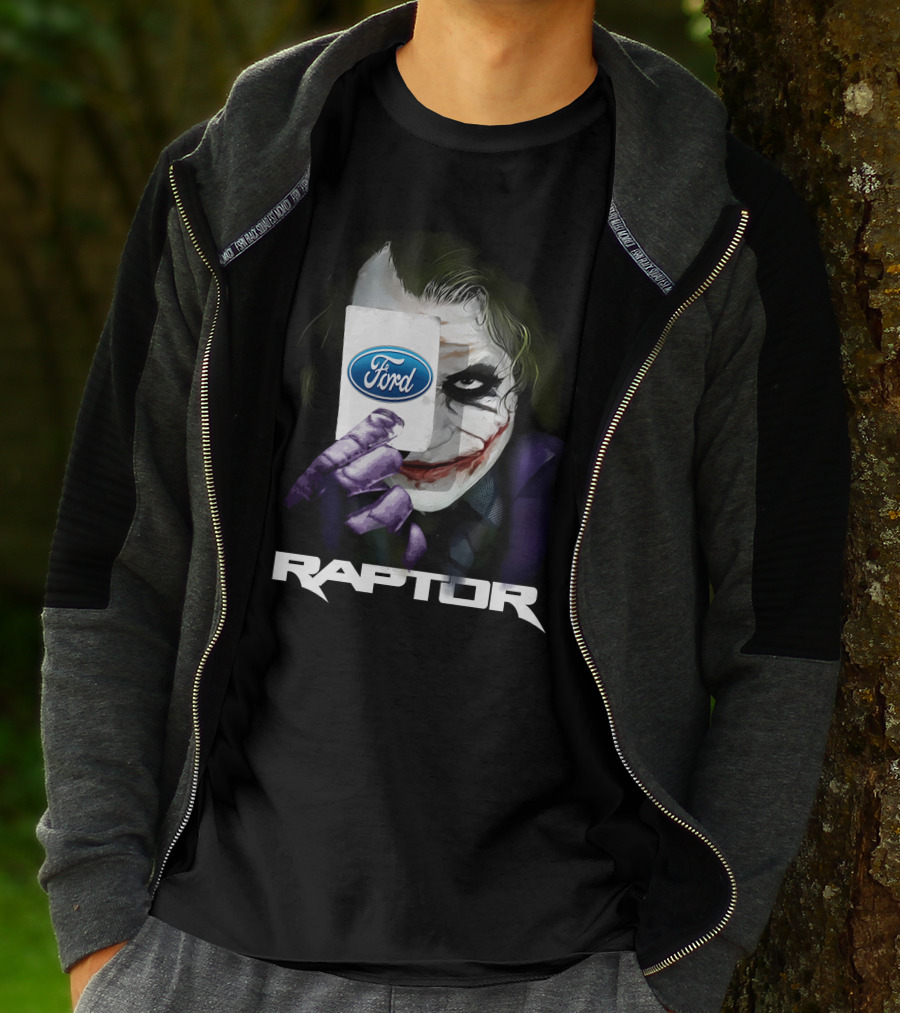 Raptor Joker Holding Ford Logo Card T-Shirt