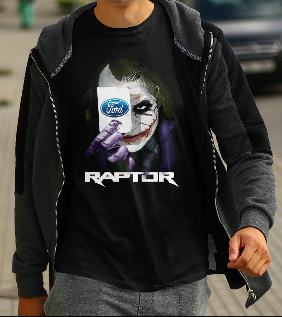 Raptor Joker Holding Ford Logo Card T-Shirt