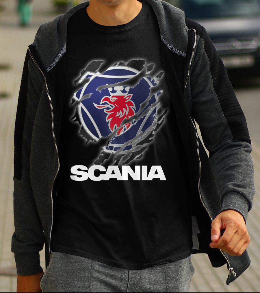 Scania Lion Logo Ripped Metal T-Shirt