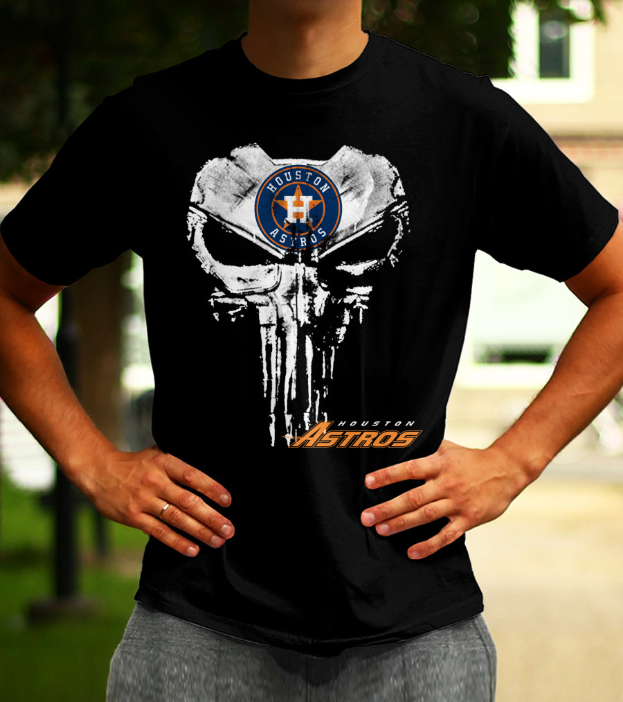 Houston Astros Punisher Skull T-Shirt