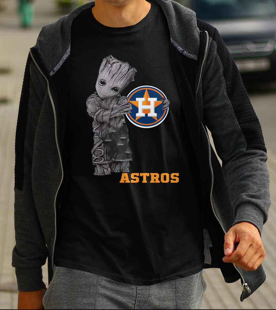 Astros Groot With Houston Baseball T-Shirt