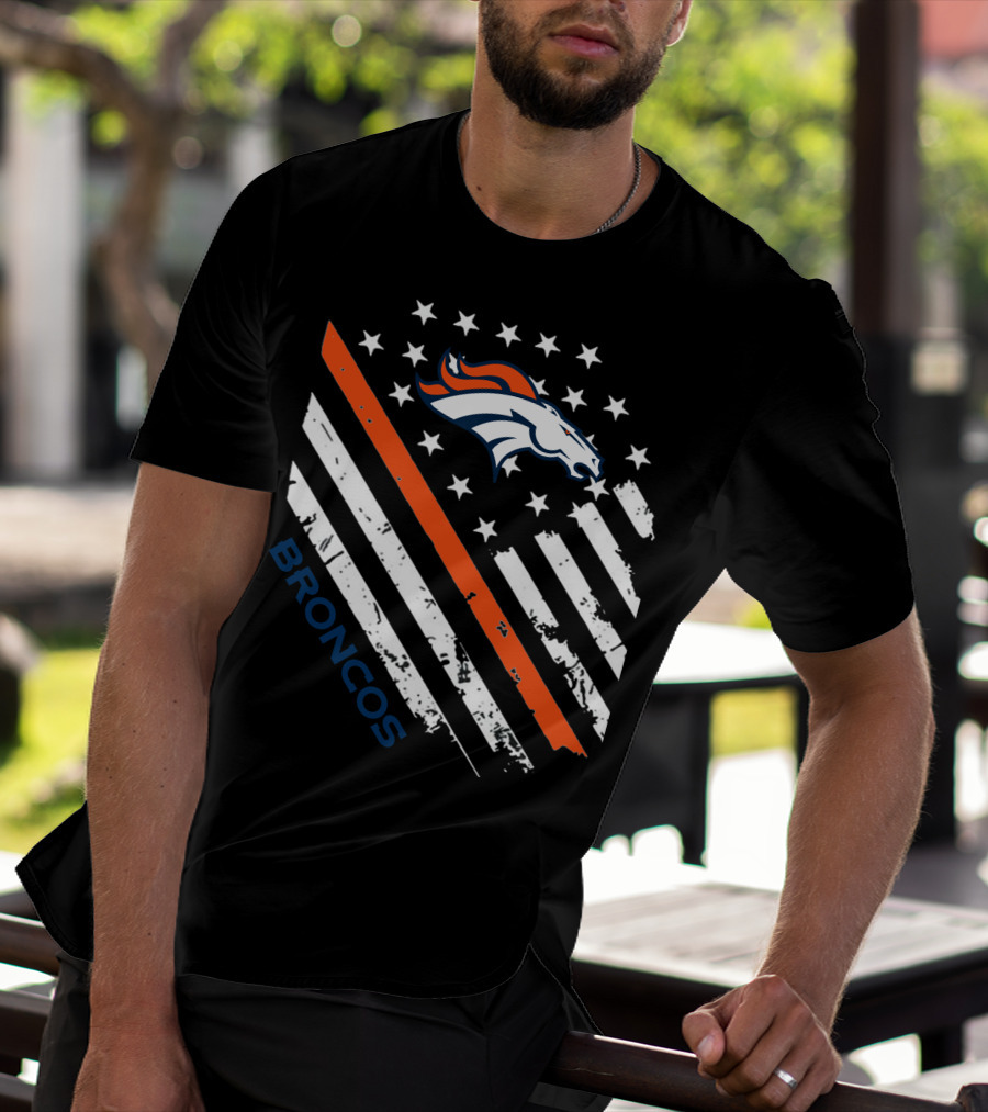 Broncos American Flag Stars Stripes T-Shirt