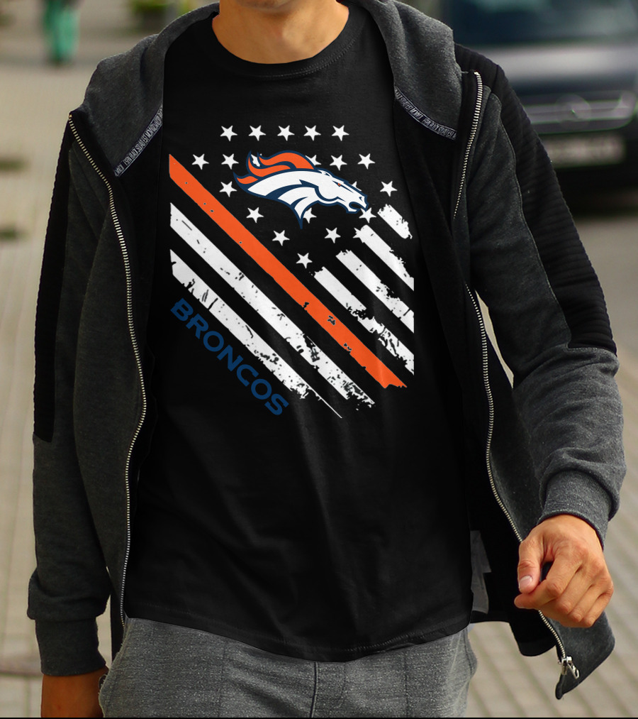 Broncos American Flag Stars Stripes T-Shirt