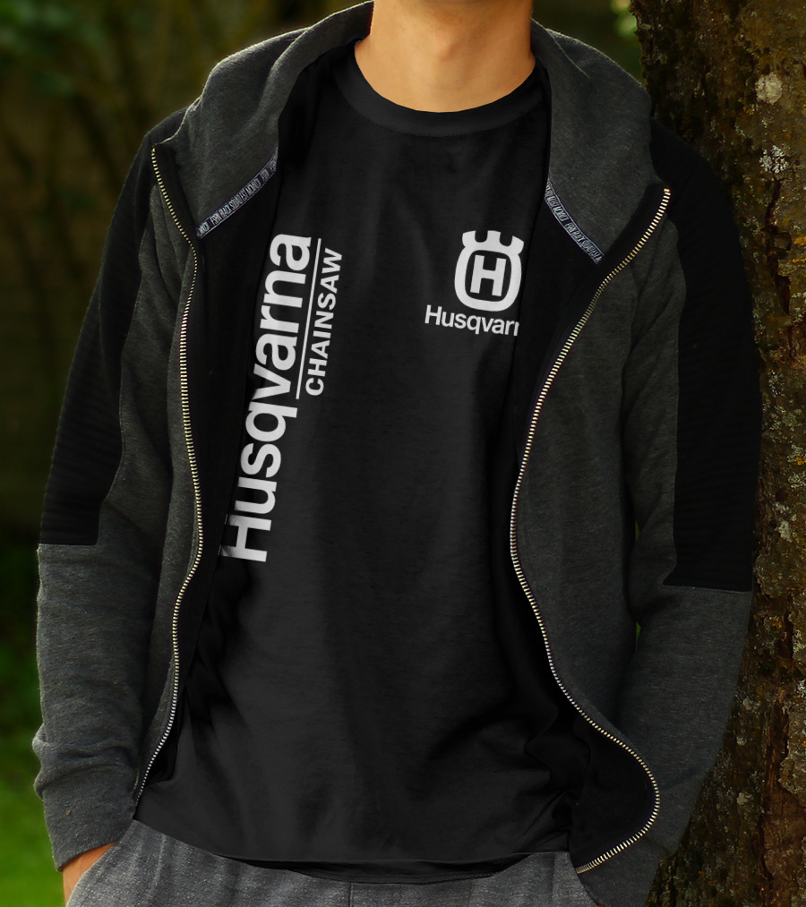 Husqvarna Chainsaw H Logo Vertical Branding T-Shirt