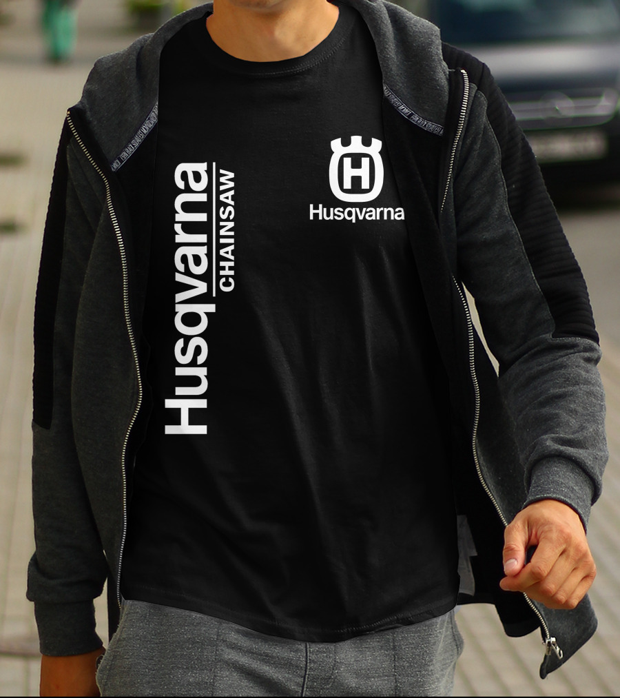 Husqvarna Chainsaw H Logo Vertical Branding T-Shirt