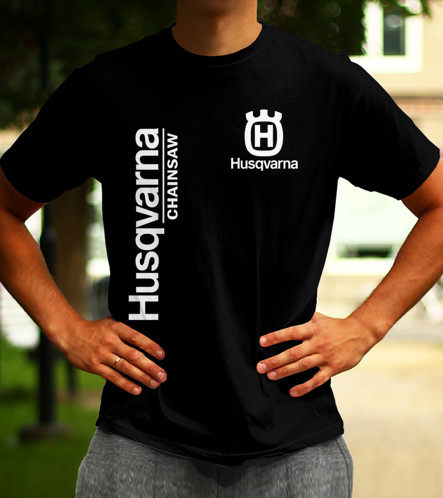 Husqvarna Chainsaw H Logo Vertical Branding T-Shirt