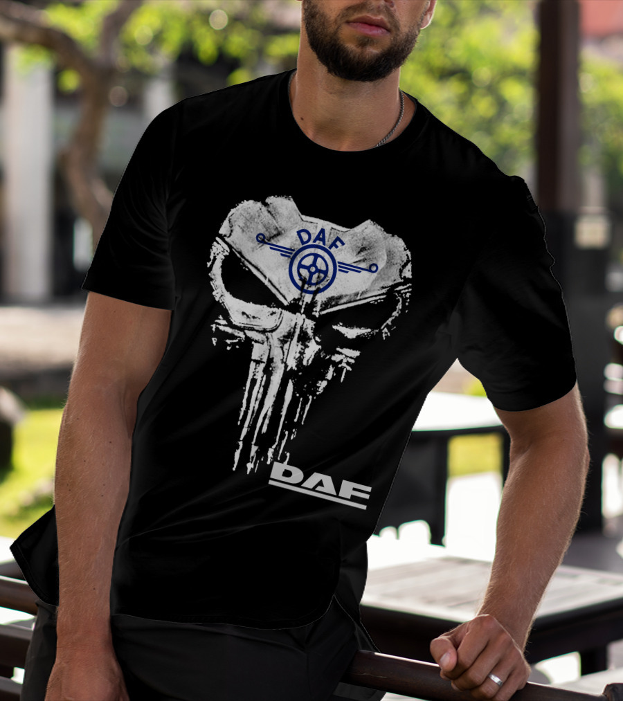 Daf Skull Emblem With Wheel Symbol T-Shirt