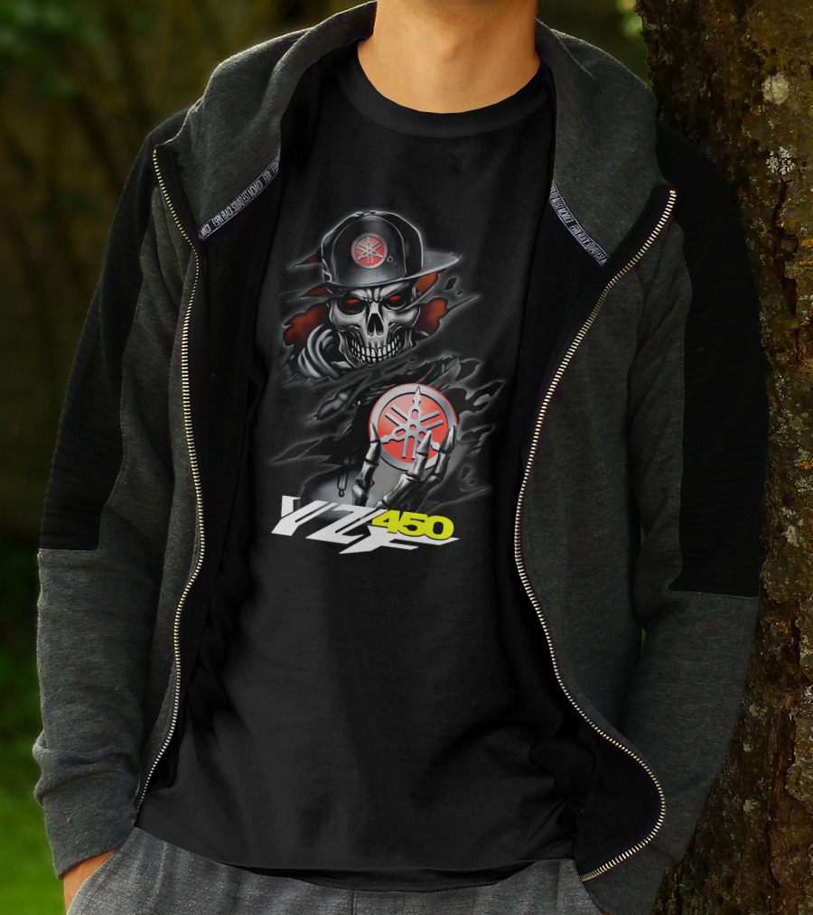 Yfz450 Skull With Yamaha Logo And Cap T-Shirt