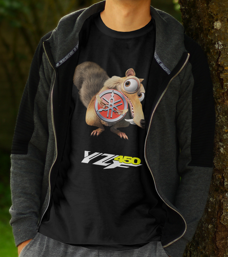 Yamaha Yz450 Featuring Ice Age Scrat And Acorn T-Shirt