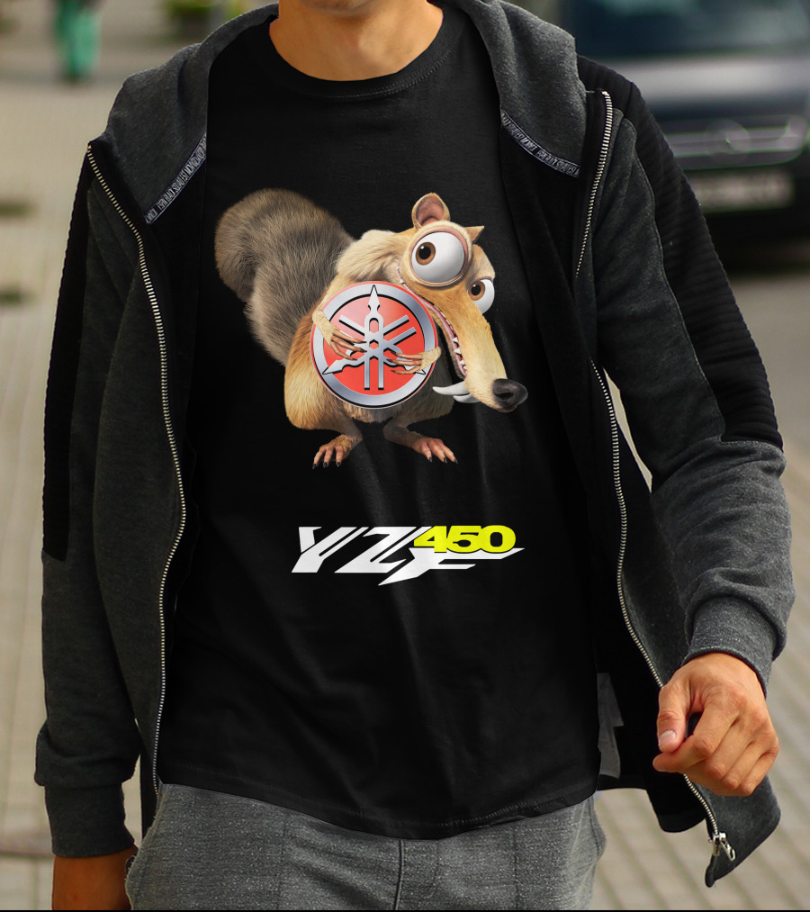 Yamaha Yz450 Featuring Ice Age Scrat And Acorn T-Shirt