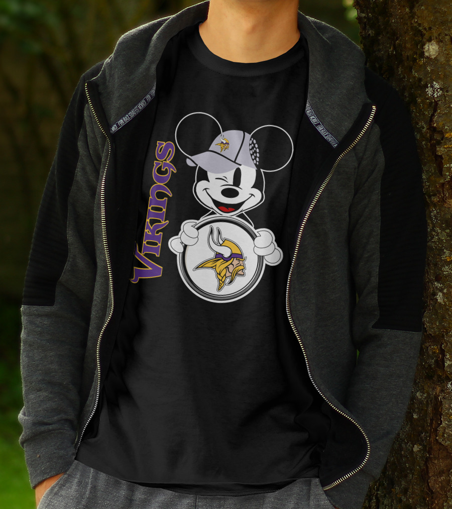 Vikings Mickey Mouse NFL Football Fan Gear T-Shirt