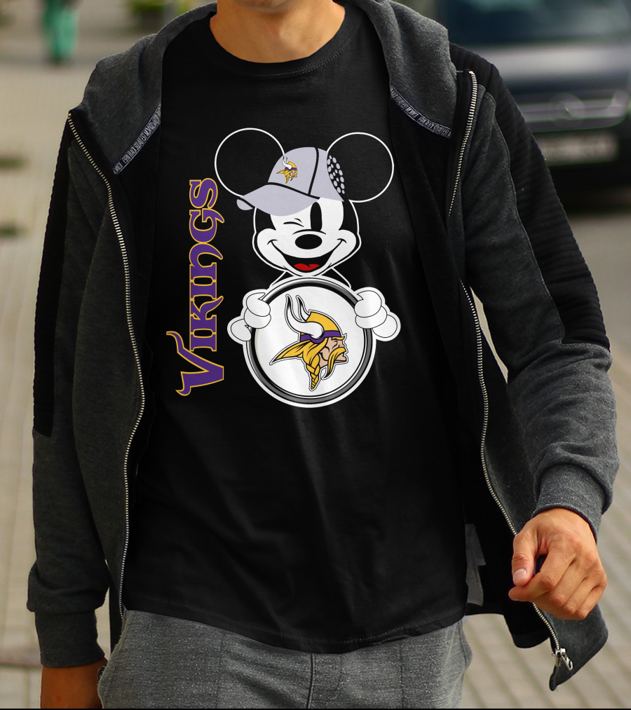 Vikings Mickey Mouse NFL Football Fan Gear T-Shirt