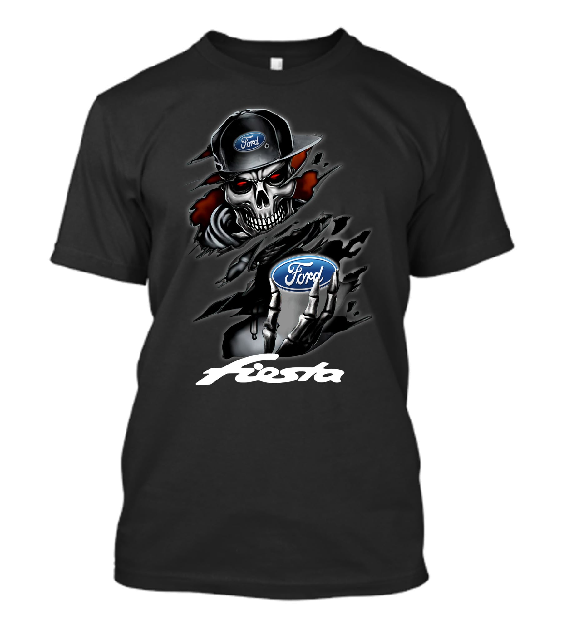 Fiesta Ford Skull Cap And Claw T-Shirt
