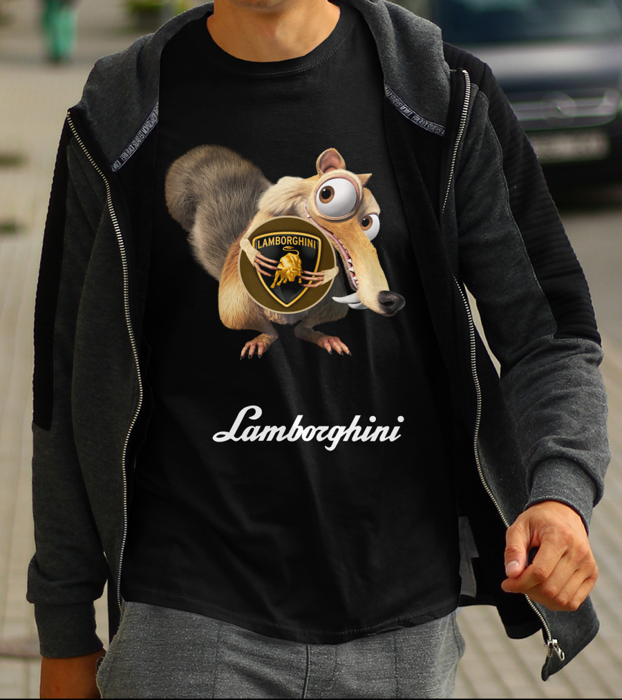 Lamborghini Ice Age Scrat Holding T-Shirt