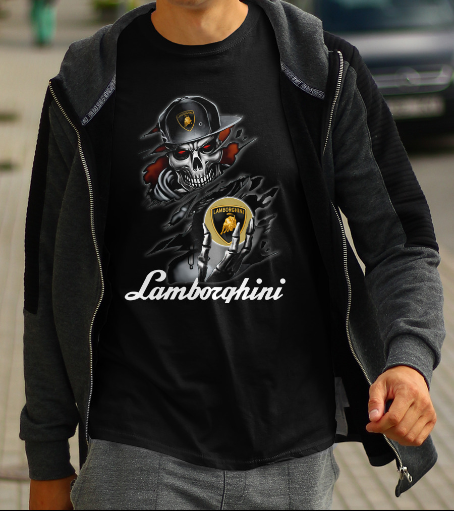 Lamborghini Skeleton Skull Cap Emblem Prius T-Shirt