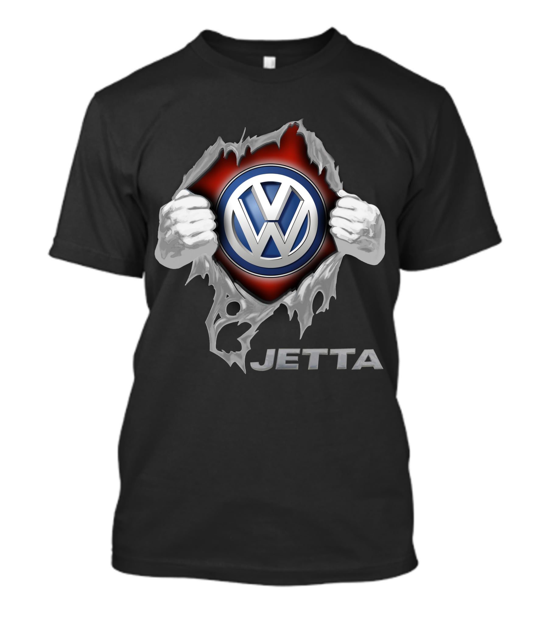 Volkswagen Jetta Vw Emblem Design With Ripped Metallic Edge T-Shirt