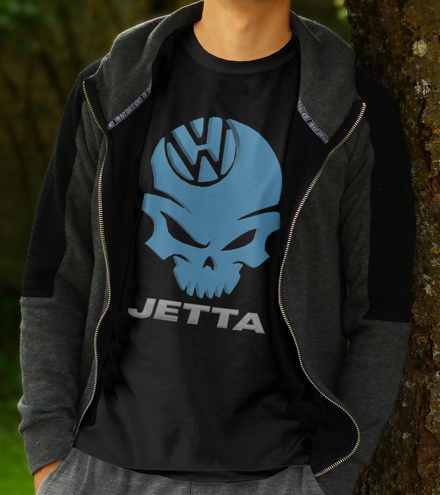 Jetta VW Skull Logo Blue T-Shirt