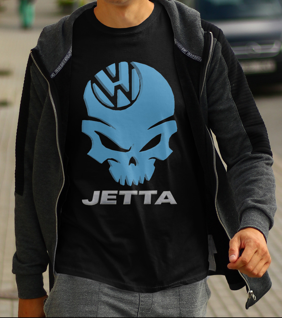 Jetta VW Skull Logo Blue T-Shirt