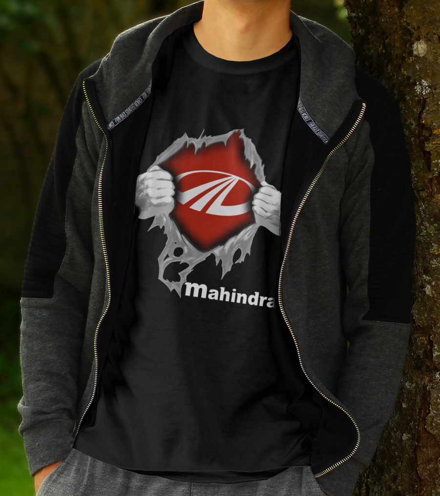 Mahindra Logo With Torn T-Shirt