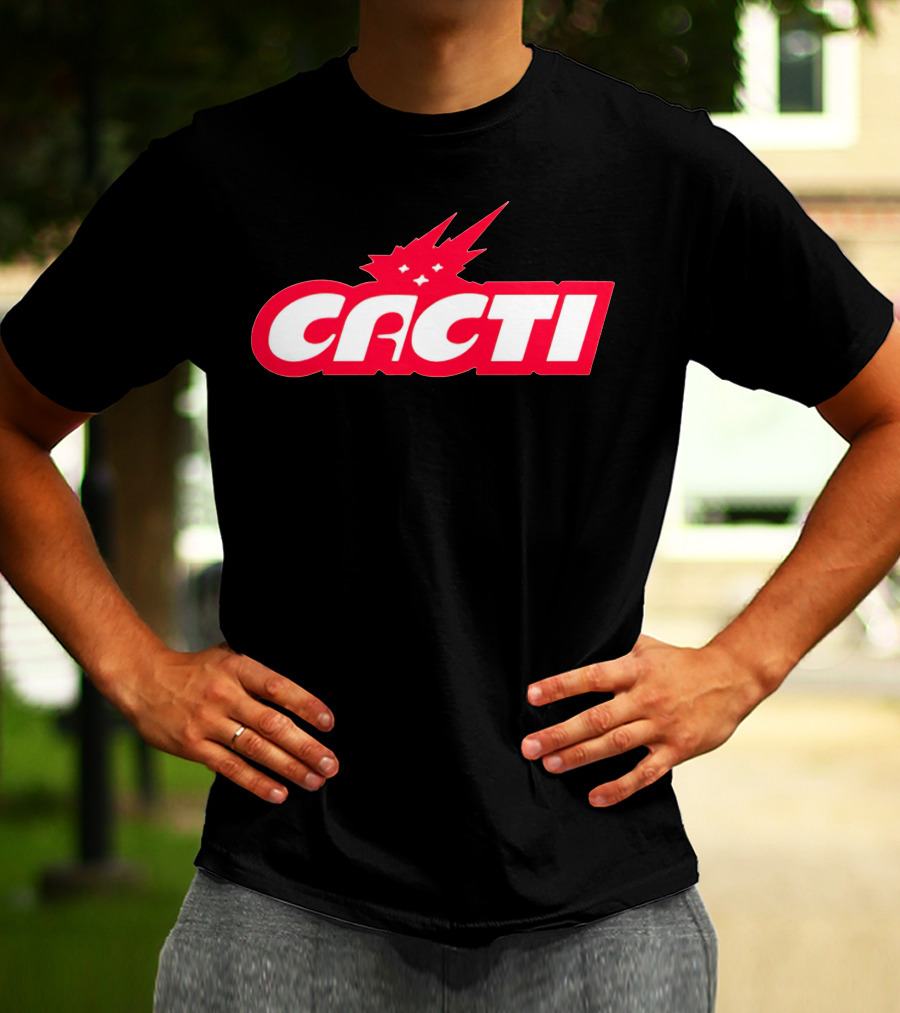 Cacti Merch Logo Red White Starburst T-Shirt