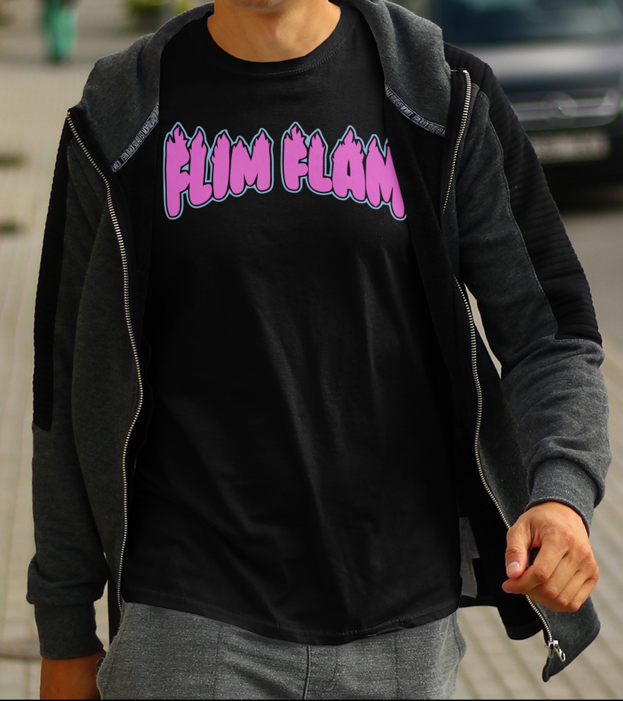 Flim Flam Colorful Flame Font T-Shirt