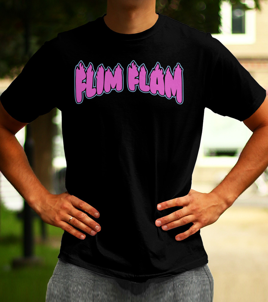 Flim Flam Colorful Flame Font T-Shirt