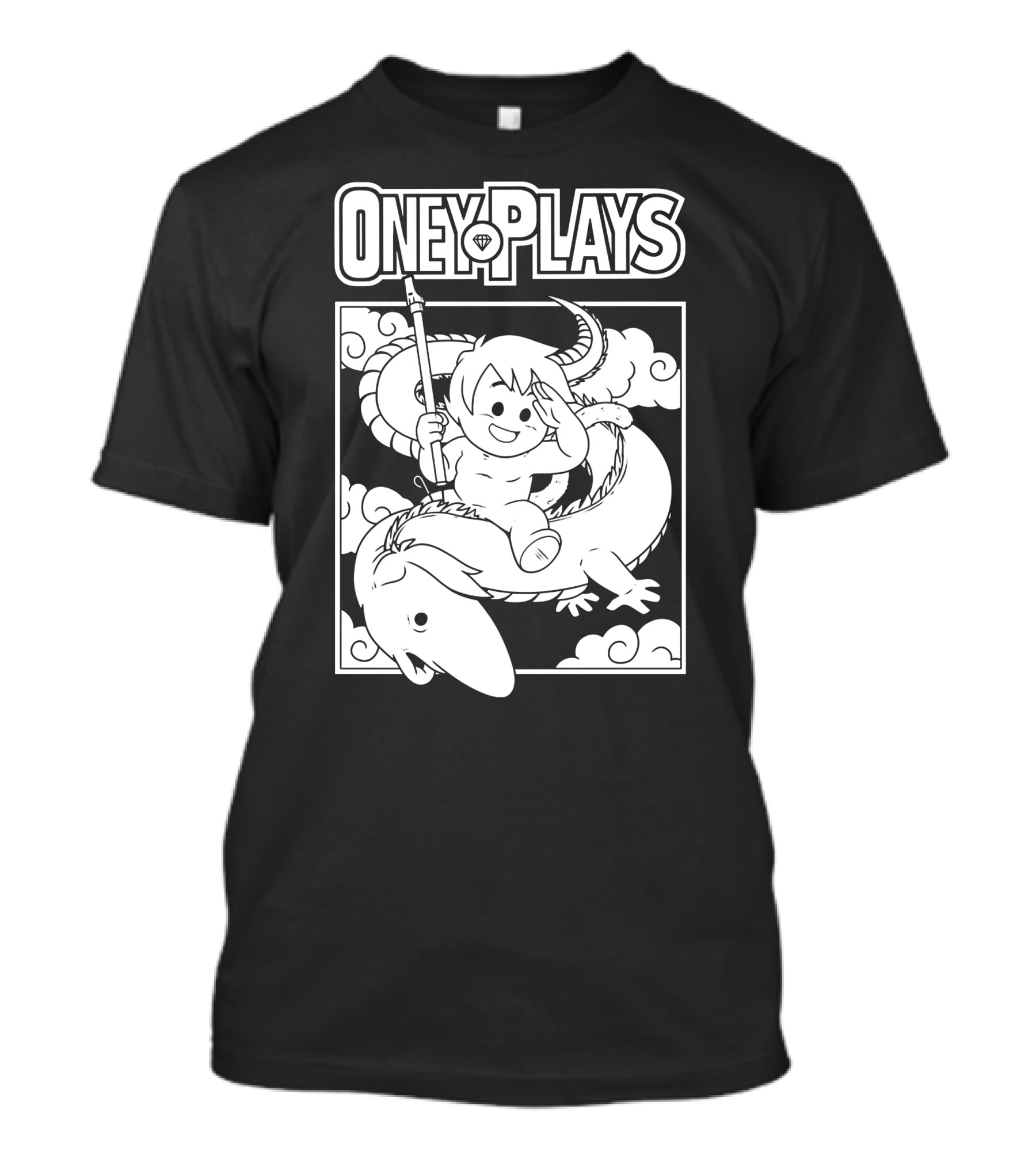 OneyPlays Cartoon Character Riding A Dragon With Spear T-Shirt