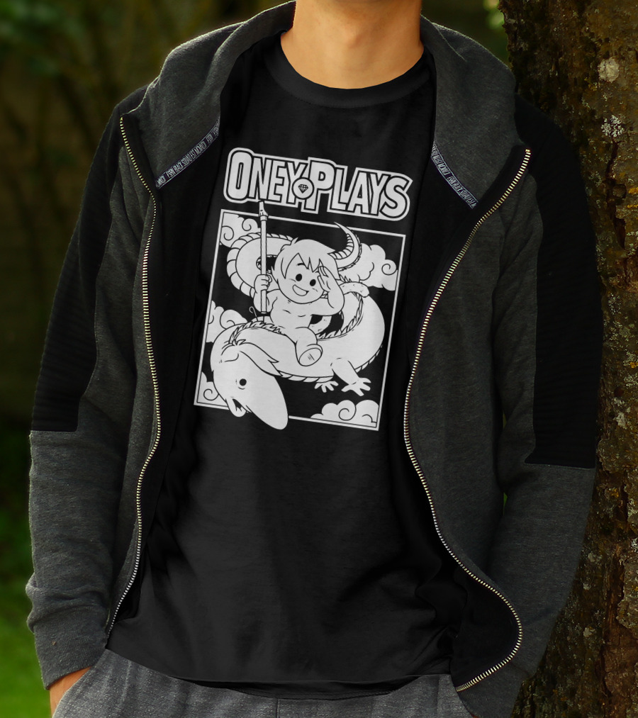 OneyPlays Cartoon Character Riding A Dragon With Spear T-Shirt