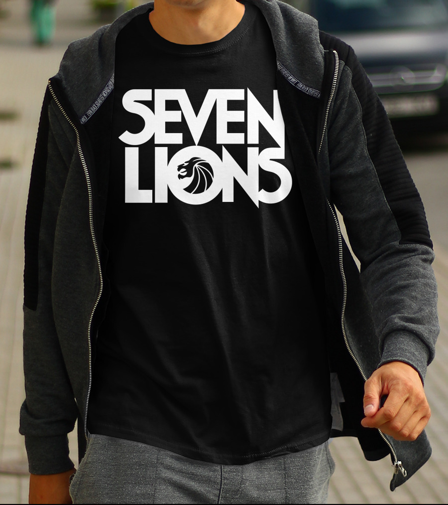 Seven Lions Logo With Stylized Lion Head T-Shirt